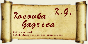 Kosovka Gagrica vizit kartica